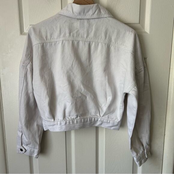 SNDYS Lounge Laurent Denim Jacket White size 6/small - Picture 3 of 6